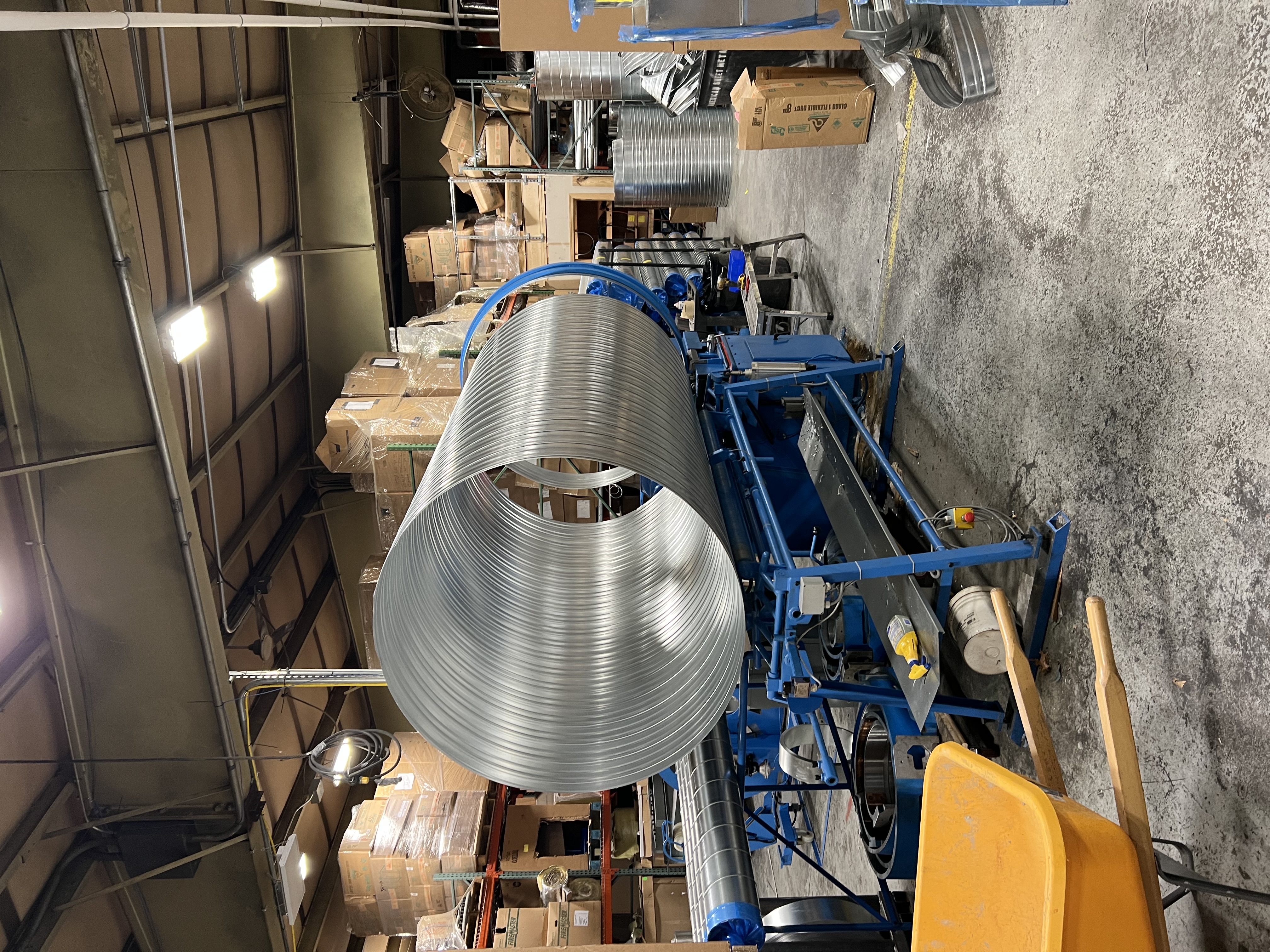 Fabricated ductwork in the shop