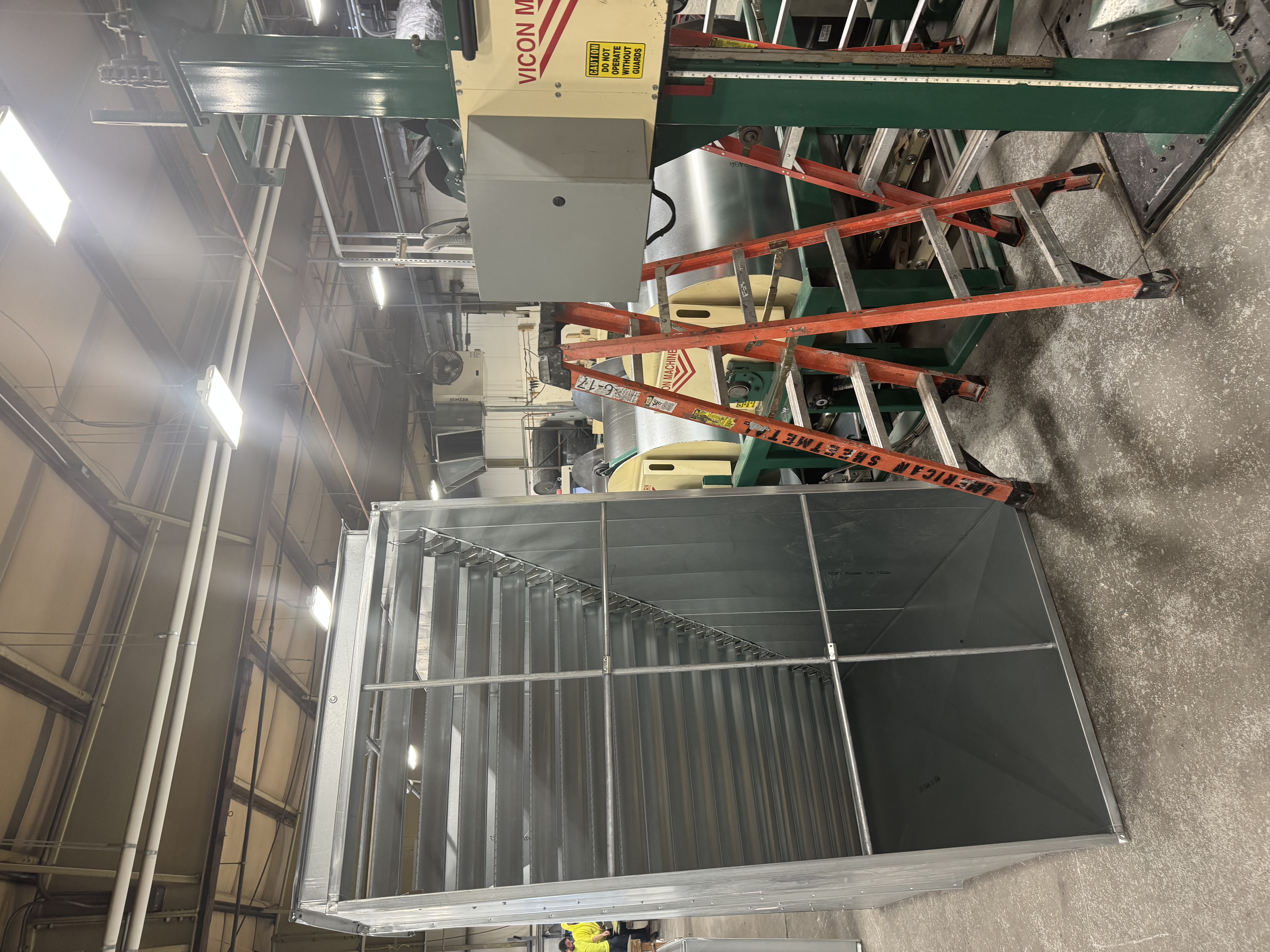 Sheet metal fabrication work in progress